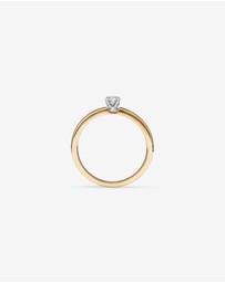 Michael Hill - 0.22 Carat TW Round Brilliant Diamond Solitaire Engagement Ring with Hidden Halo in 14kt Yellow and White Gold