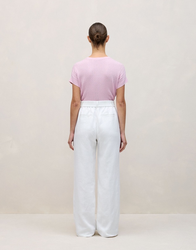 Trenery - Linen Pintucked Pant in White