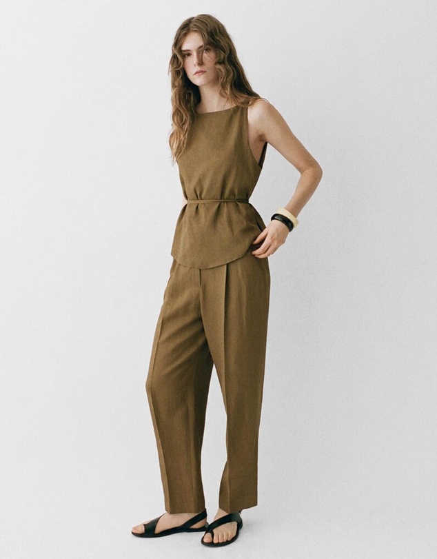 M.N.G - Moskito Linen-Blend Pleated Trousers