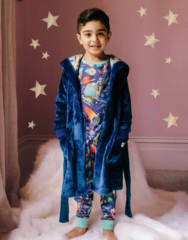 Fleur Harris - Cosy Robe in Navy