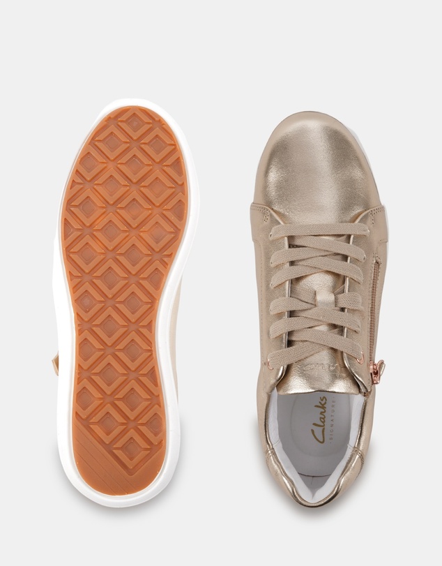 Clarks - Burrow Rose Gold/White
