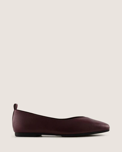 Shelly Shen - Nico Ballet Flats Burgundy Leather
