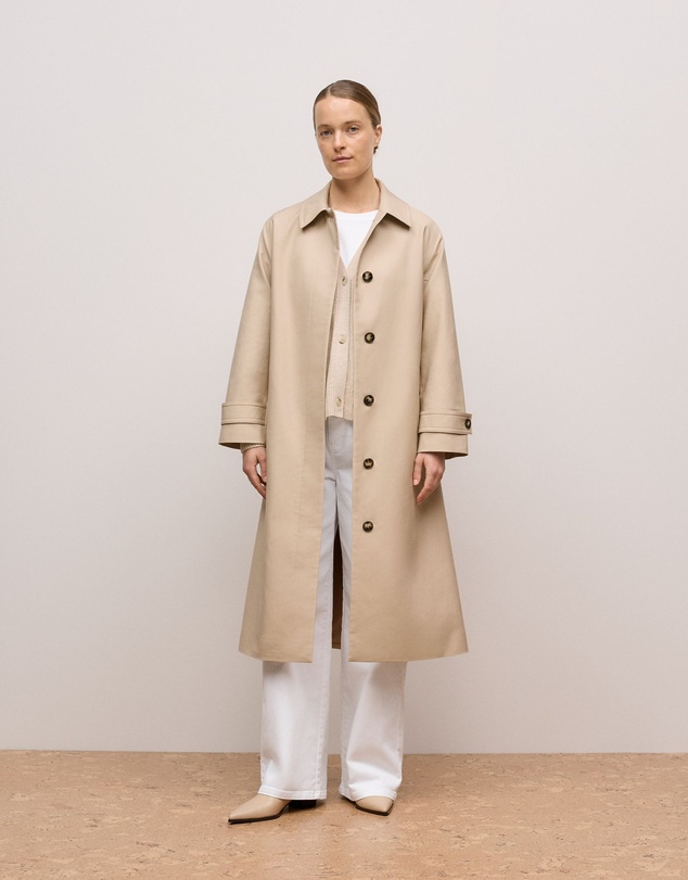 Trenery - Wool Cashmere Relaxed V Cardigan in Oat Marle