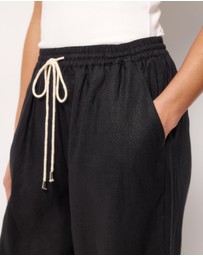AERE - Contrast Drawcord Linen Pants