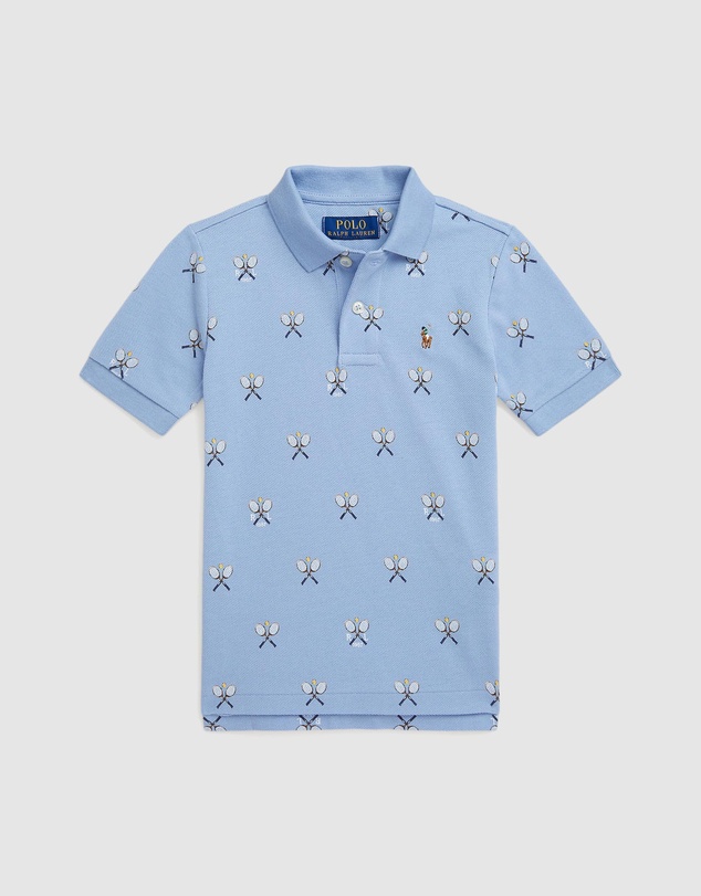 Polo Ralph Lauren - Tennis-Print Cotton Mesh Polo Shirt - ICONIC EXCLUSIVE - Babies-Kids