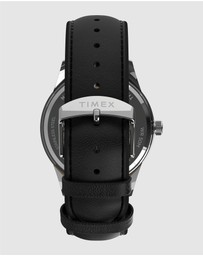 TIMEX - Chicago 45mm Leather Strap Watch