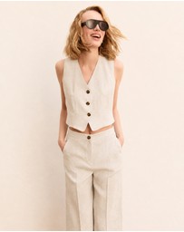 Emme - Ecru Linen Waistcoat