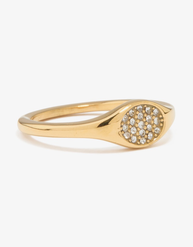 Lovisa - Waterproof Gold Plated Stainless Steel Diamante Circle Ring
