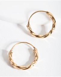 Lovisa - Gold Plated Sterling Silver Chunky Twist Hoop Earrings