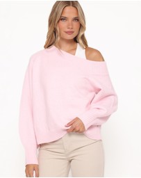 Petal & Pup - Ailis Off Shoulder Sweater - Pink