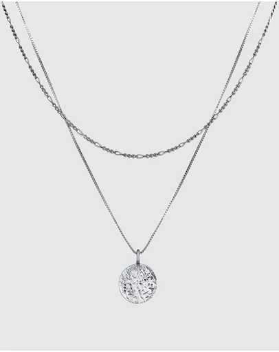 Kuzzoi - ICONIC EXCLUSIVE - Circle Pendant Necklace in Oxidised 925 Sterling Silver