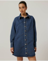 Calli - Stitch Denim Dress