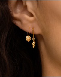 SAINT VALENTINE - Shell Mini Hoop Set - Gold - ICONIC EXCLUSIVE