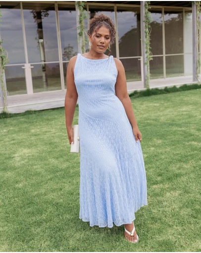 Petal & Pup - Kirsten Lace Maxi Dress - Cornflower Blue