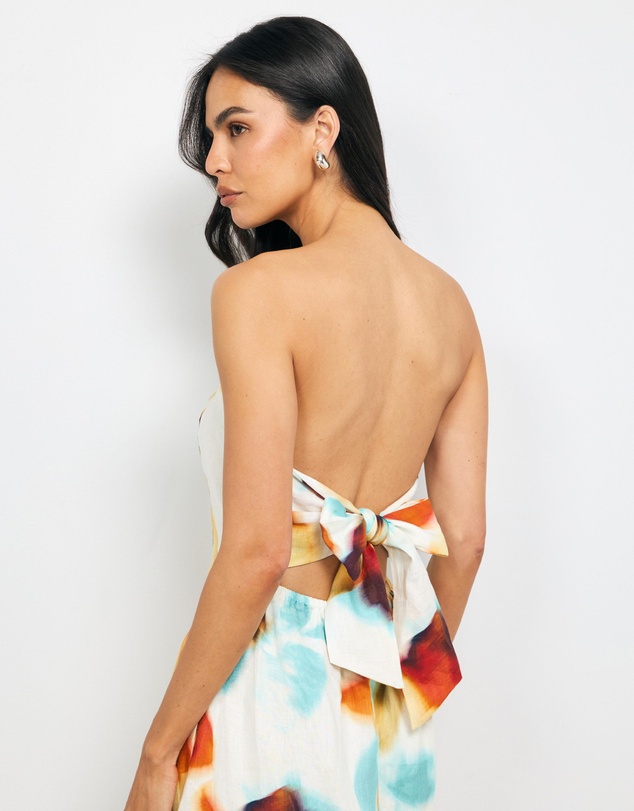 AERE - Emia Linen Strapless Maxi Dress