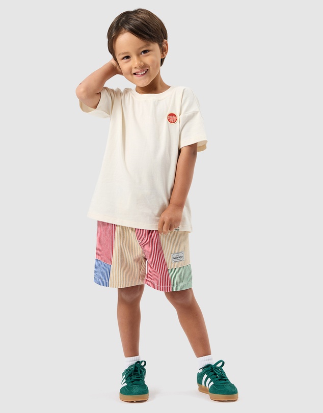 Goldie + Ace - Patchwork Stripe Noah Pocket Shorts - Babies-Kids