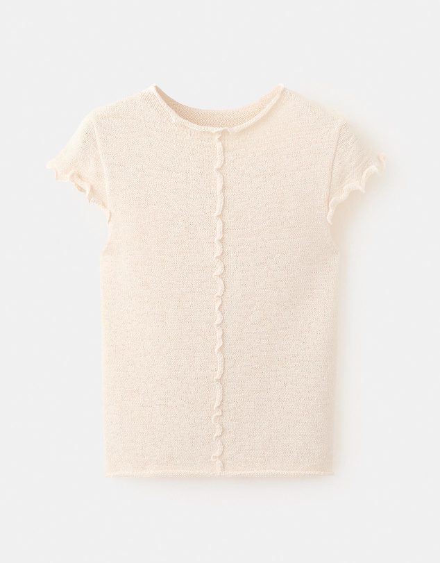 M.N.G - Short-Sleeve Jumper with Wavy Seams