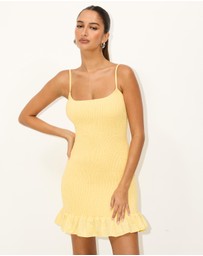 Dazie - Ferry Shirred Cotton Mini Dress