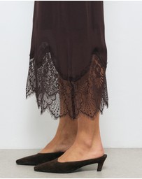 AERE - Tala Heeled Suede Mules