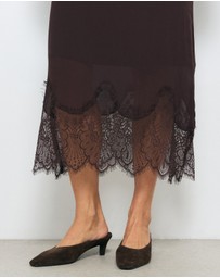 AERE - Tala Heeled Suede Mules