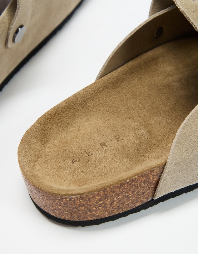 AERE - Suede Footbed Clogs - Men's