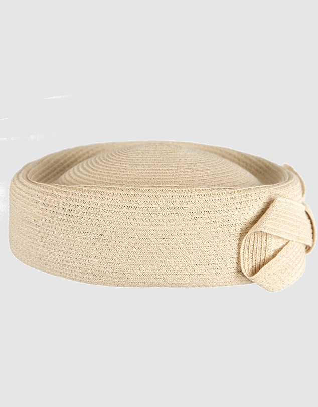 Max Alexander - Beige Braid Pillbox Hat