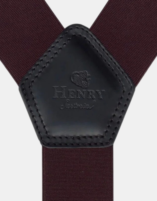 Henry Bucks - HENERY SARTORIAL x LEYVA Braces with Loops & Clips BURGUNDY