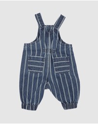 Fox & Finch - Wild Side Stripe Denim Overalls - Babies