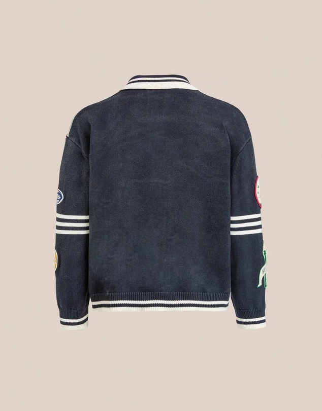 Found - Varsity Patch Collared Cardigan