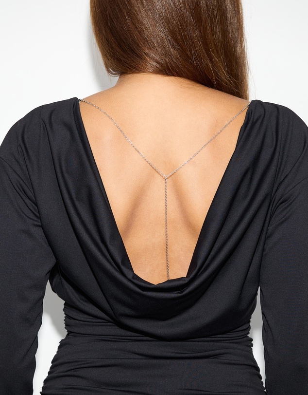 Dazie - Sofia Draped Back Chain Top