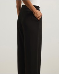 Atmos&Here - Cally Contrast Waist Wide Leg Pants