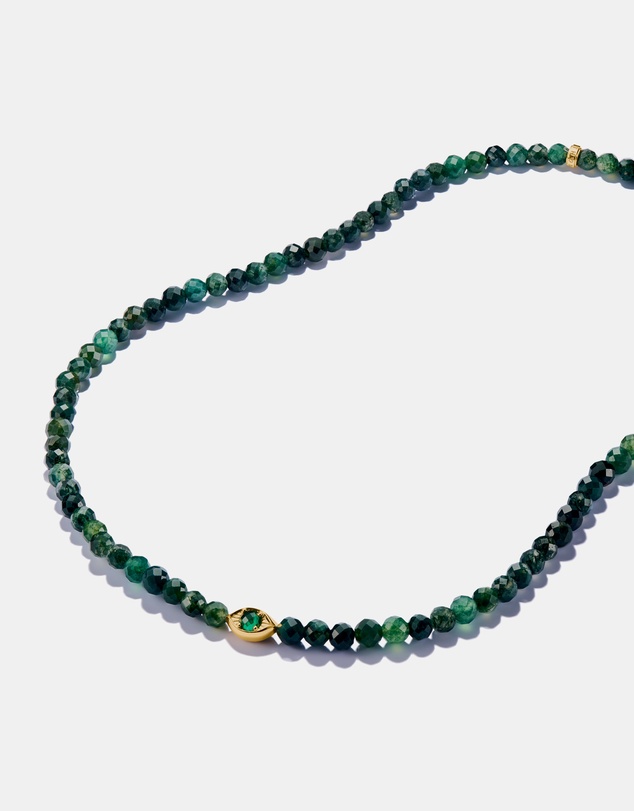 THOMAS SABO - THOMAS SABO Elyndra Necklace with Green Moss Agate Beads