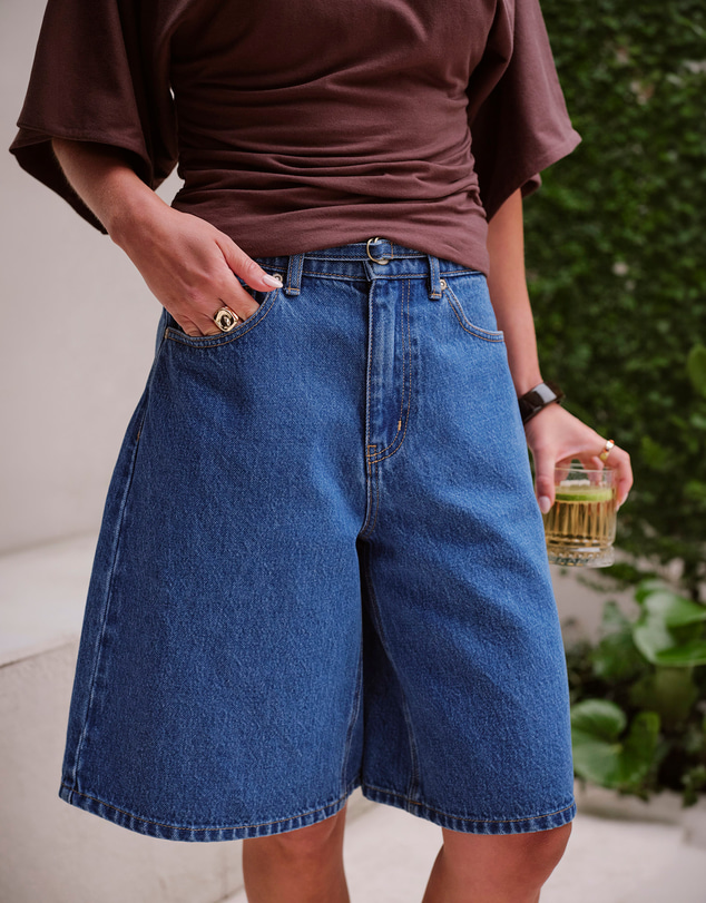 Ceres Life - Olive Belted Denim Short