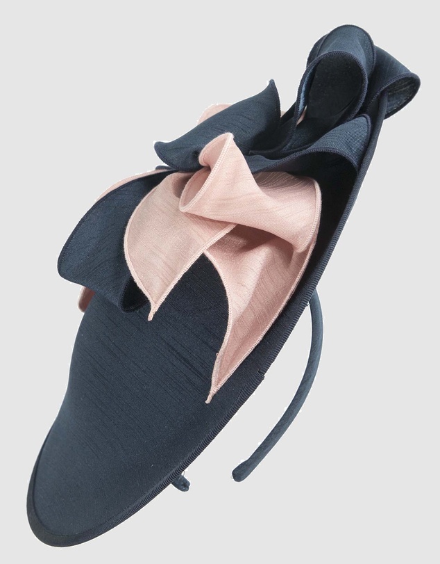 Max Alexander - Navy Pink Plate Racing Fascinator