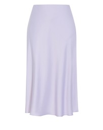 City Chic - Plus size Miranda Satin Midi Skirt - lilac