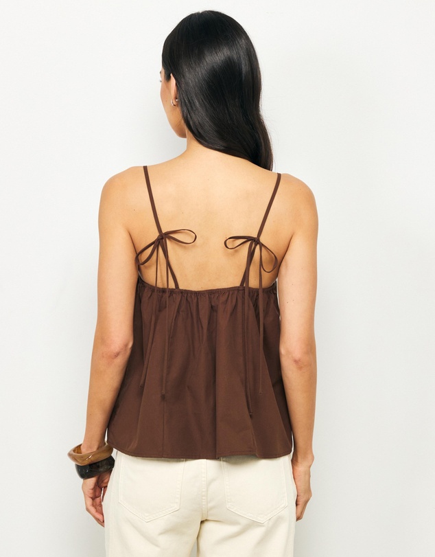 AERE - Zara Ruched Poplin Top