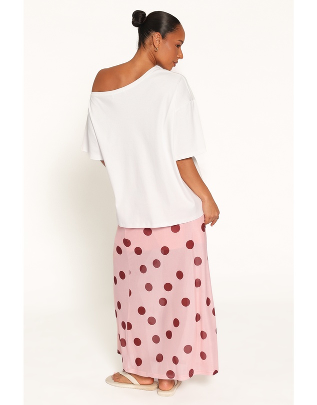 Petal & Pup - Milani Mesh Column Skirt - Pink Polka Dot