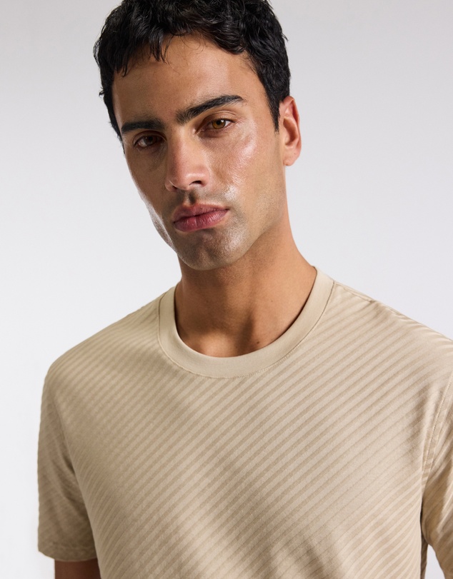 Calibre - Relaxed Diagonal Jacquard T-shirt Sand