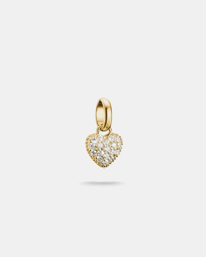THOMAS SABO - Gold-Plated Heart Charm with Prong-Set White Zirconia