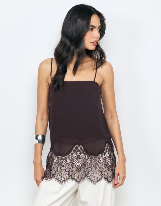 AERE - Alina Lace Trim Cami Top