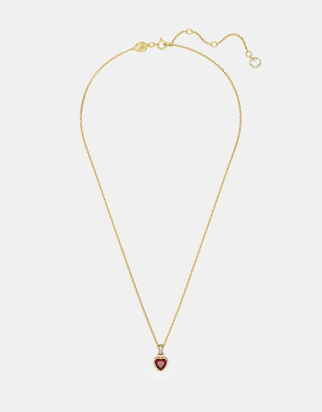 Swarovski - Chroma pendant, Heart, Red, Gold-tone plated