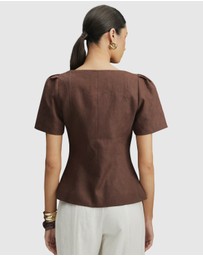 AERE - Audrey Short Sleeve Linen Vest