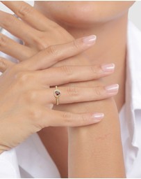 Elli Jewelry - Ring Heart Shape Zirconia 925 Sterling Silver Gold-Plated