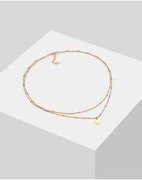 Elli Jewelry - Necklace Choker Layer Plate Ball Chain in 925 Sterling Silver Gold Plated