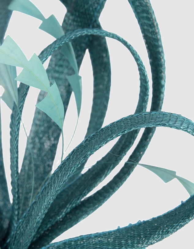 Max Alexander - Teal Sinamay Loops Fascinator