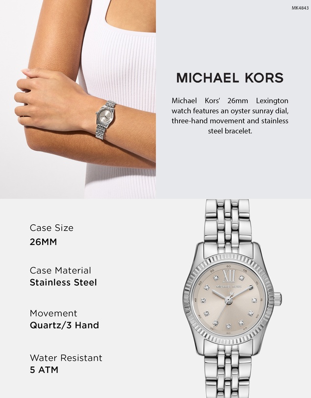Michael Kors - Lexington Silver Tone Analogue Watch