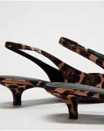 Atmos&Here - Vivienne Leopard Print Sling Back Kitten Heels