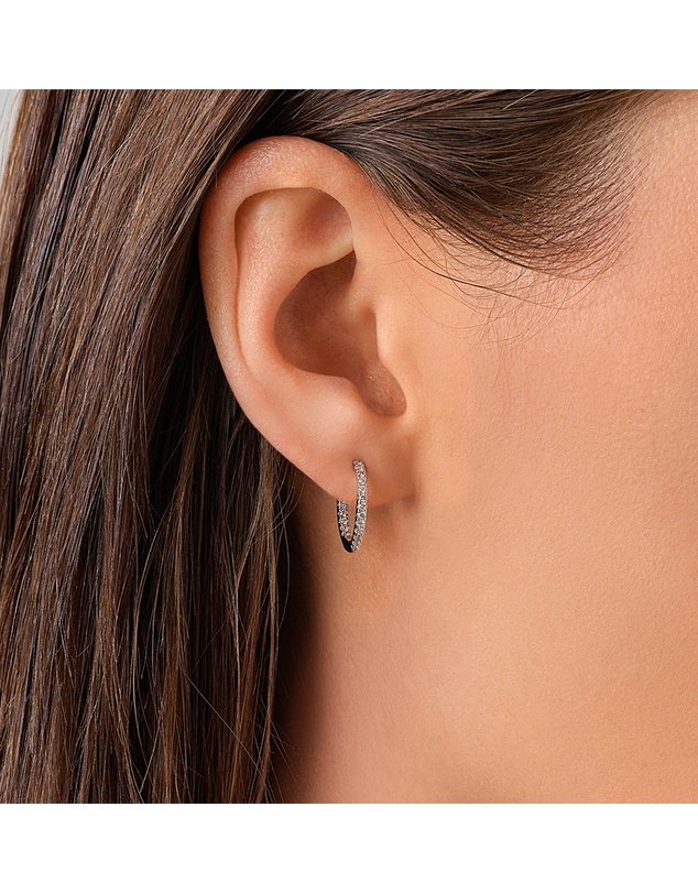 Michael Hill - Hoop Earrings With 0.25 Carat TW Of Diamonds in 10kt White Gold