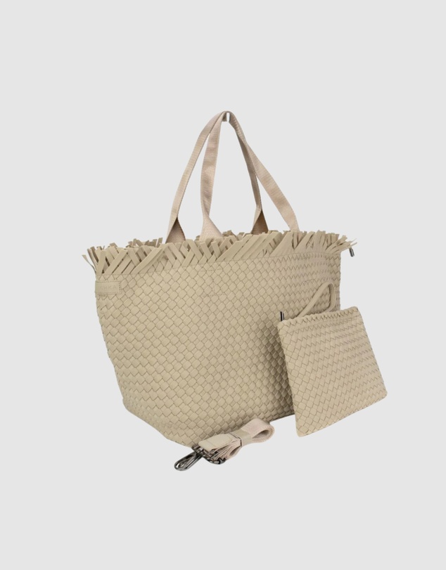 Chuchka - Woven Neoprene X-Large Beach Tote - Fringe Beige