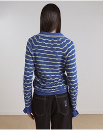 Damson Madder - Silvia Cotton Merino Blend Polo Jumper